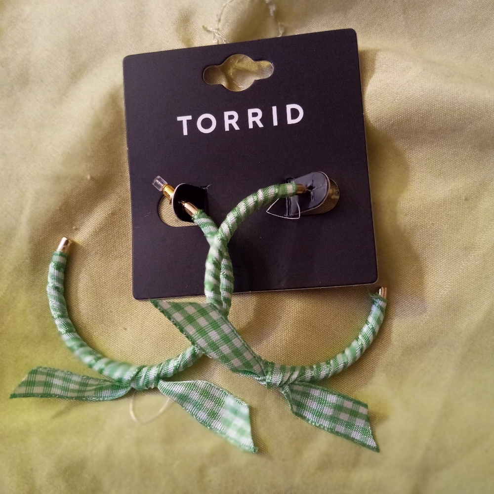 Torrid Green hoop earrings